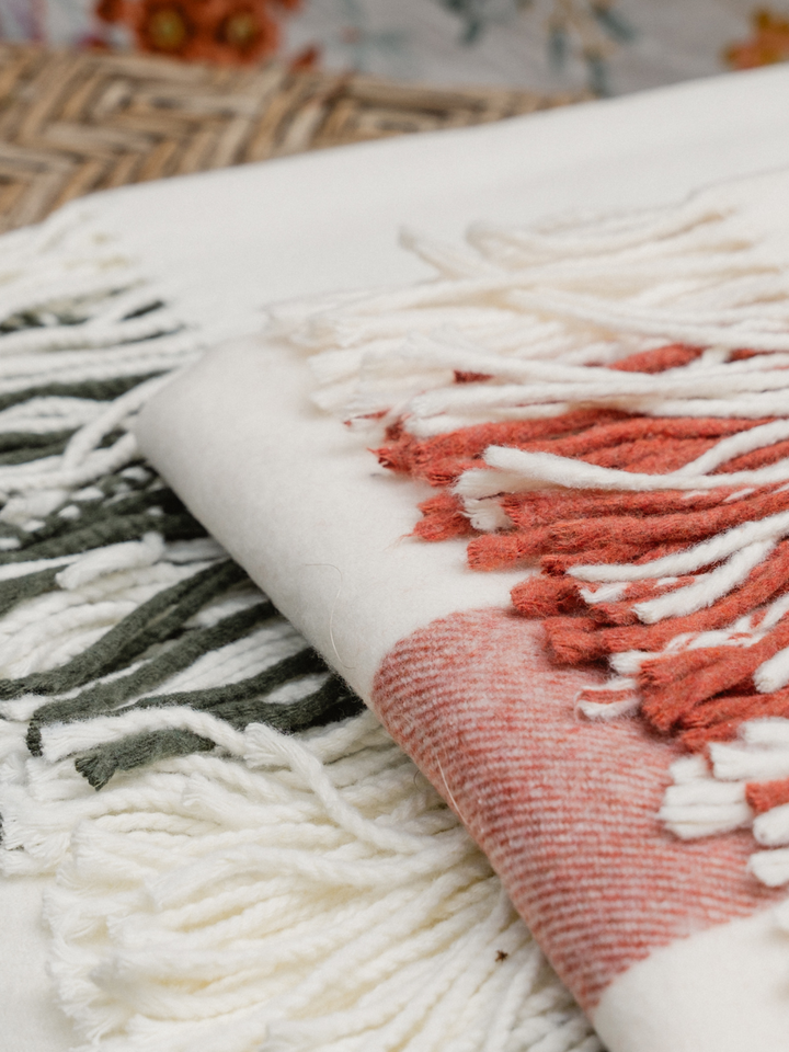 Spicy Orange Plaid Throw