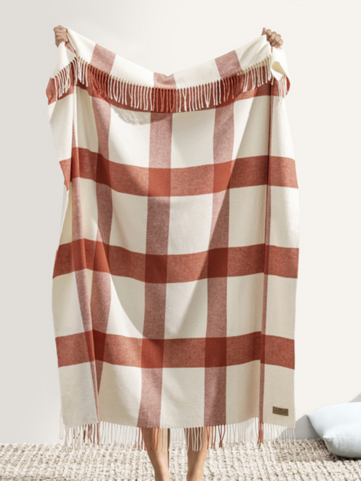Spicy Orange Plaid Throw