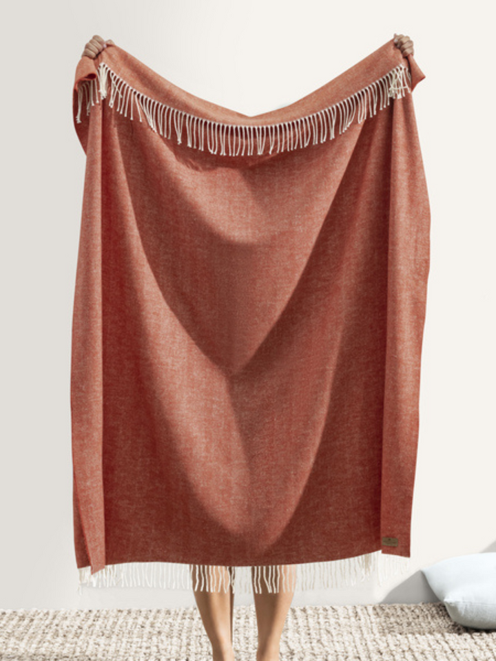 Spicy Orange Italian Herringbone Throw