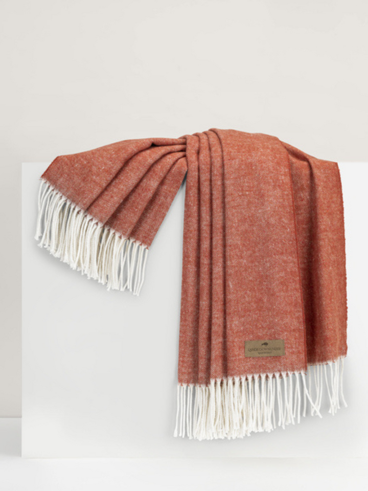 Spicy Orange Italian Herringbone Throw