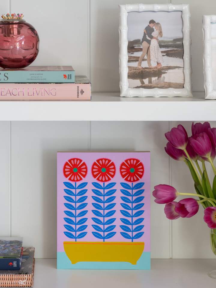 Still Life #28: Tall Blooms in Shallow Vase