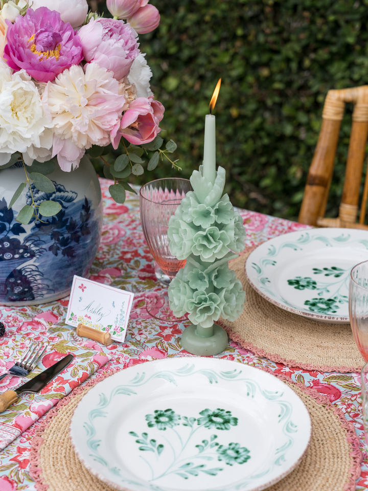 Floral Vine Dinner Plates - Green