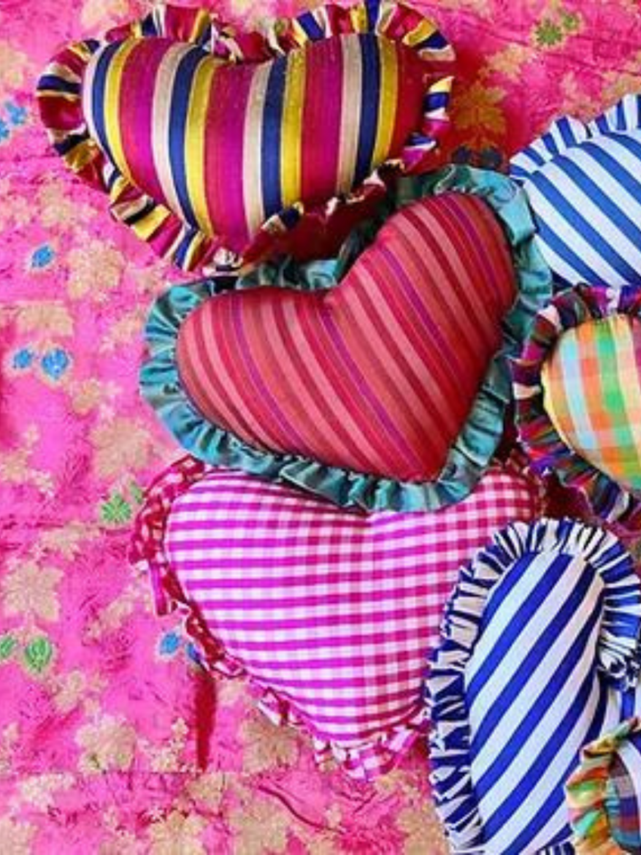 Medium Heart Pillow Multi Stripe