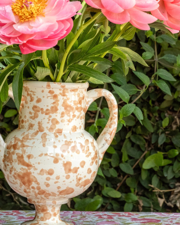 Splatter Verona Vase - Tan/Ivory