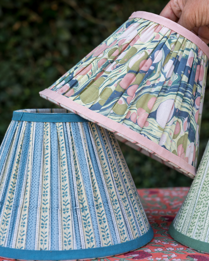 Pleated Lampshade - Moss Bubble