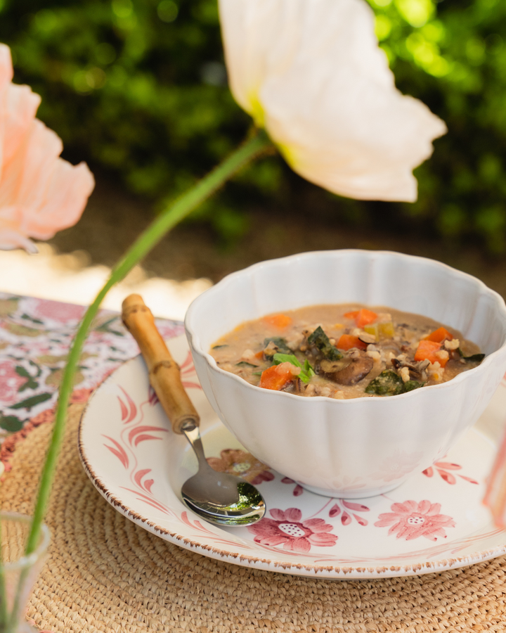 Floral Vine Dinner Plates - Pink
