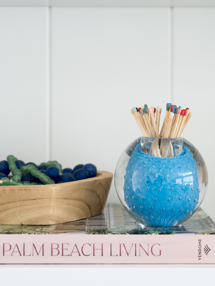 Blue Glass Match Strike