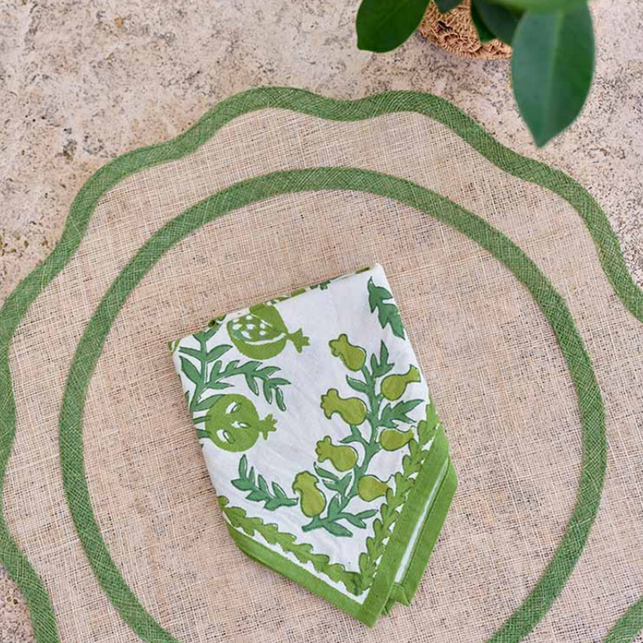 Scalloped Placemats - Green