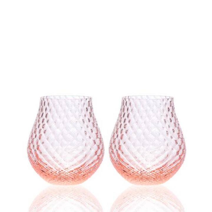 Isla Stemless Wine Glasses - Pink