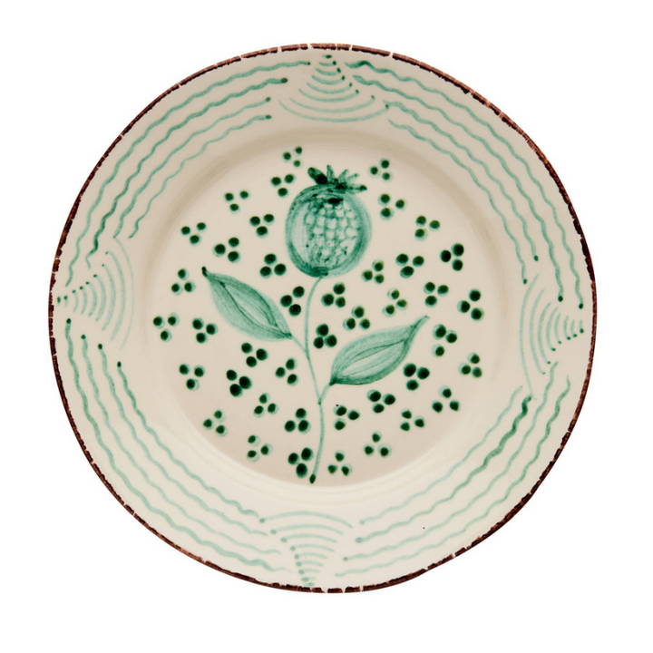 Pomegranate Dinner Plates - Green