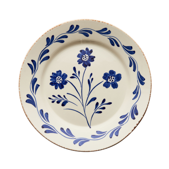 Floral Vine Dinner Plates - Blue