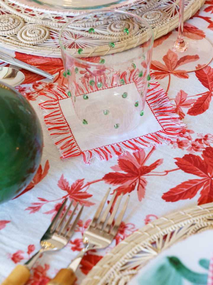 Fringe Coasters - Red