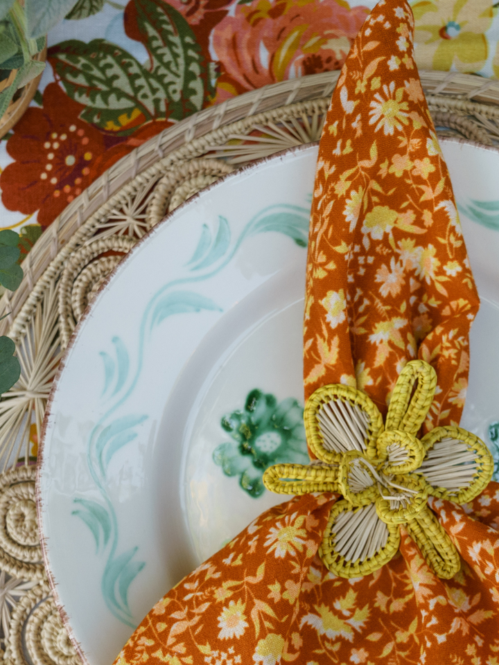 Orchid Napkin Rings - Yellow