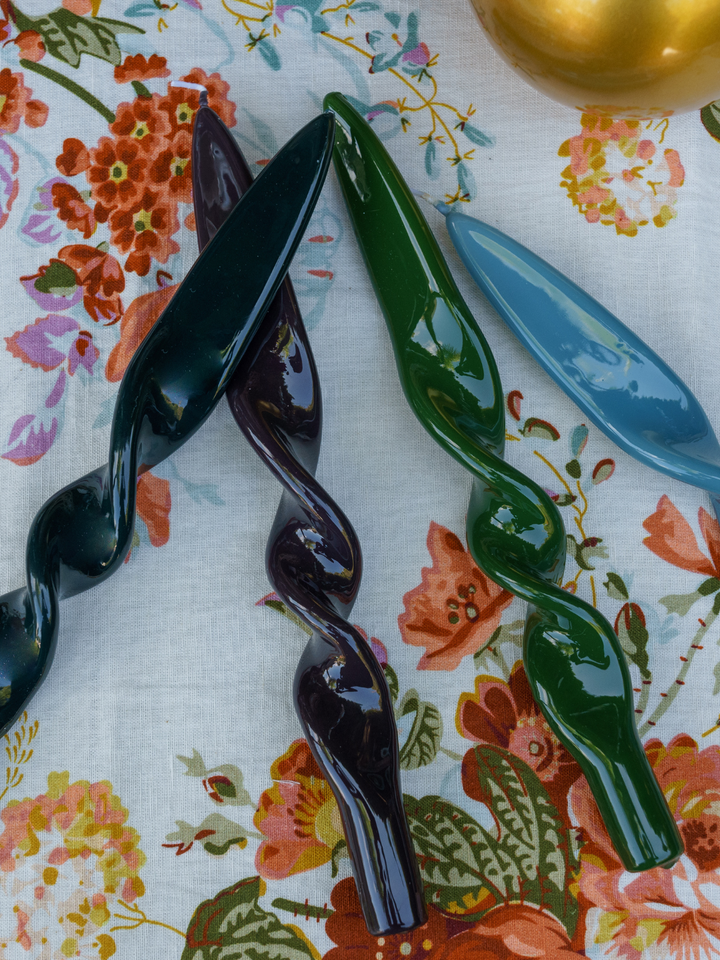 Swirl Candles - Teal