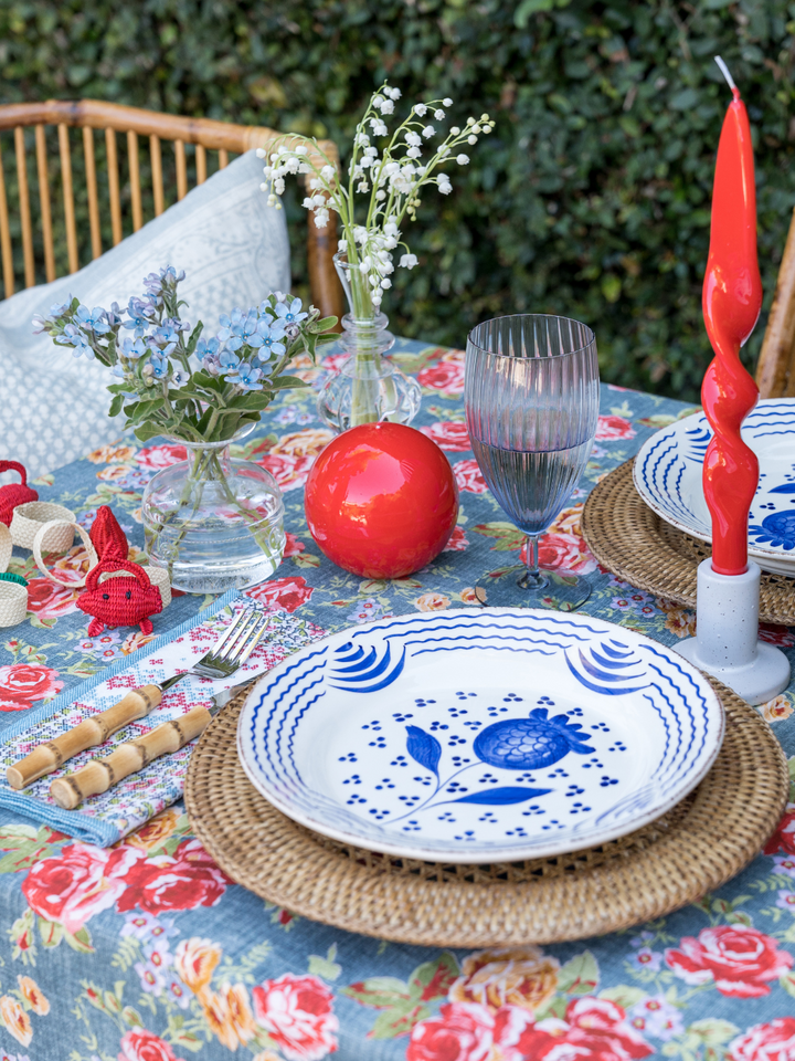 Pomegranate Dinner Plates - Blue