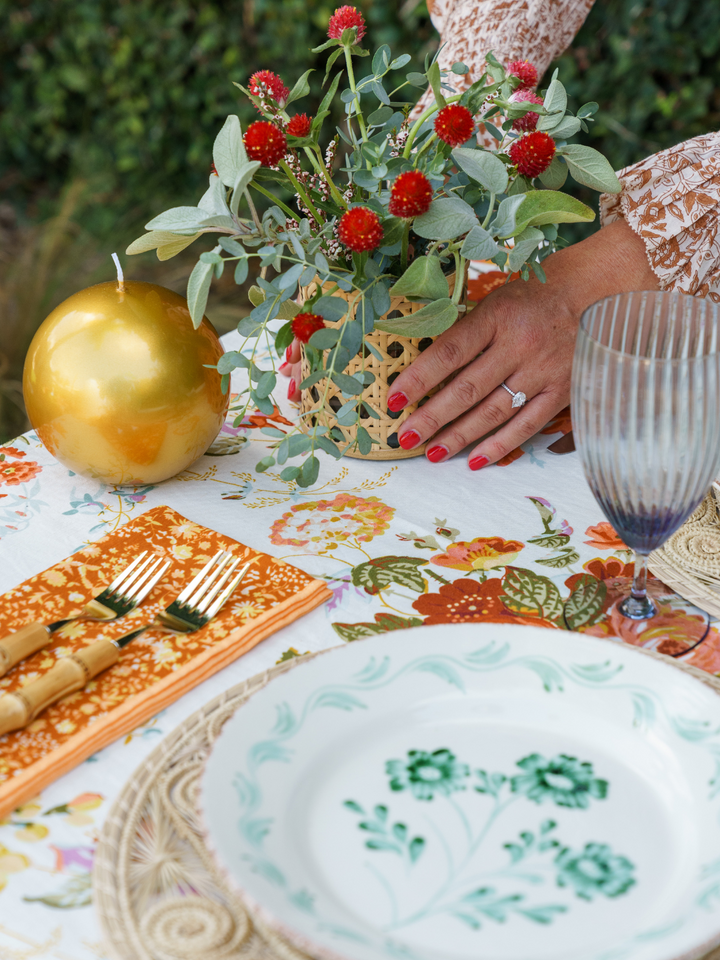 Floral Vine Dinner Plates - Green
