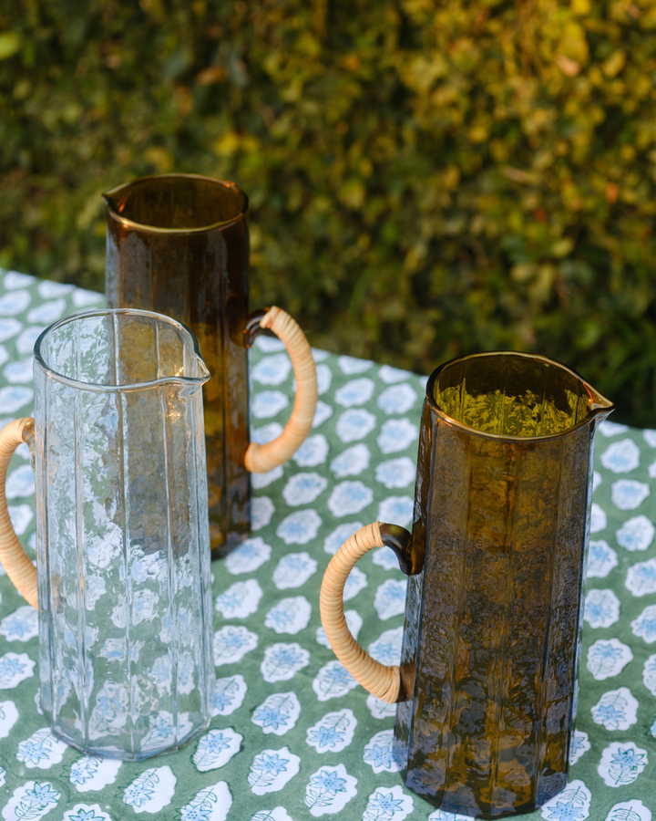 Hammered Glass Pitcher - Brown