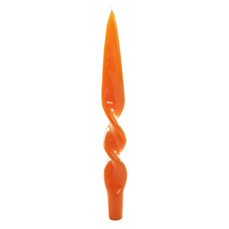 Swirl Candle - Orange - Set of 2