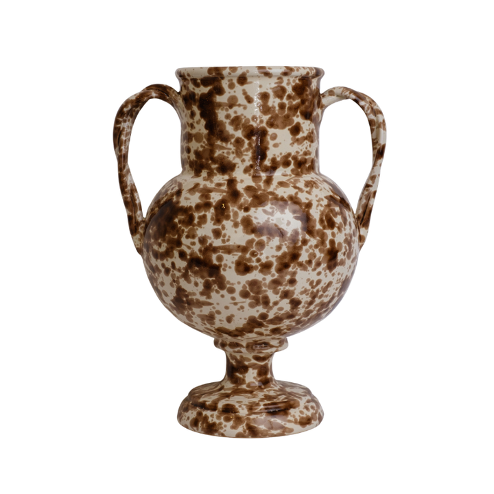 Splatter Handled Vase - Brown