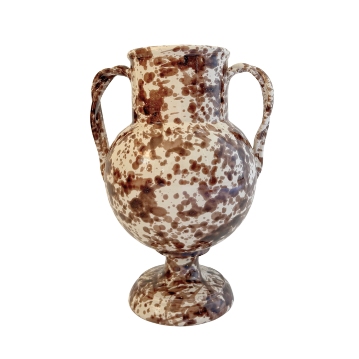 Splatter Handled Vase - Brown