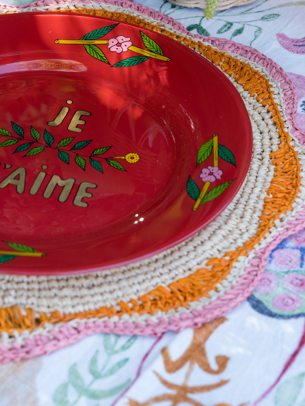 Scalloped Placemats - Pink/Orange