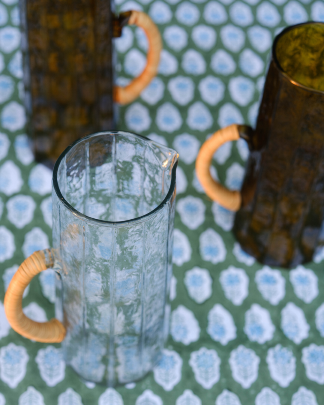 Hammered Glass Pitcher - Brown