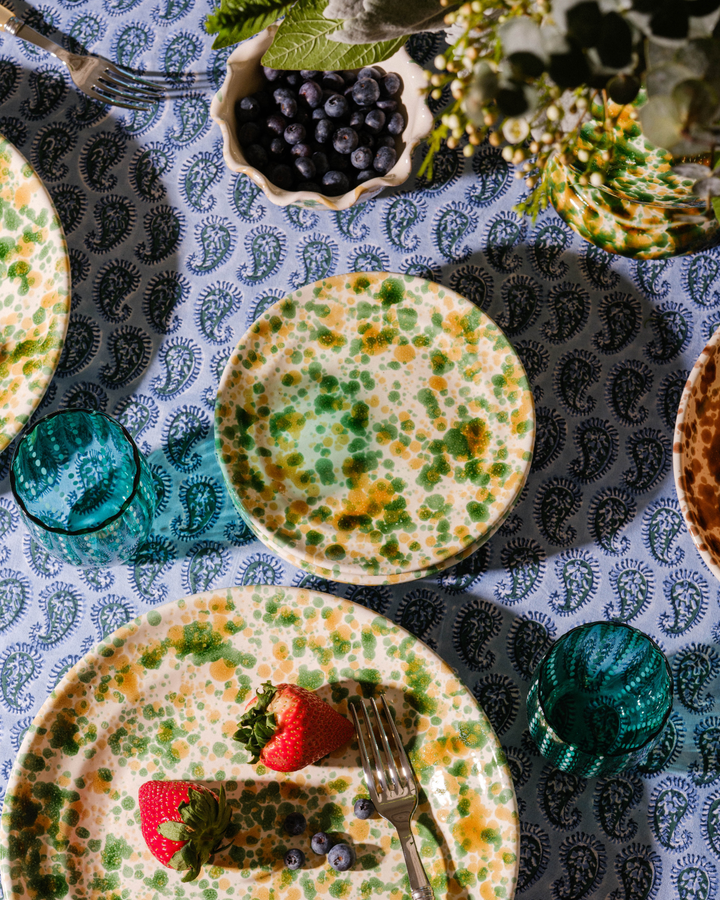 Splatter Dinner Plates - Yellow/Green