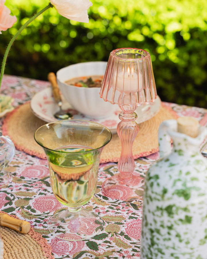 Tea Light Table Lamp - Pink