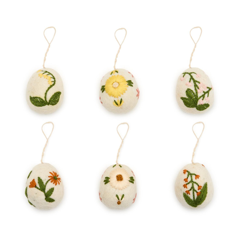 Embroidered Egg Ornaments