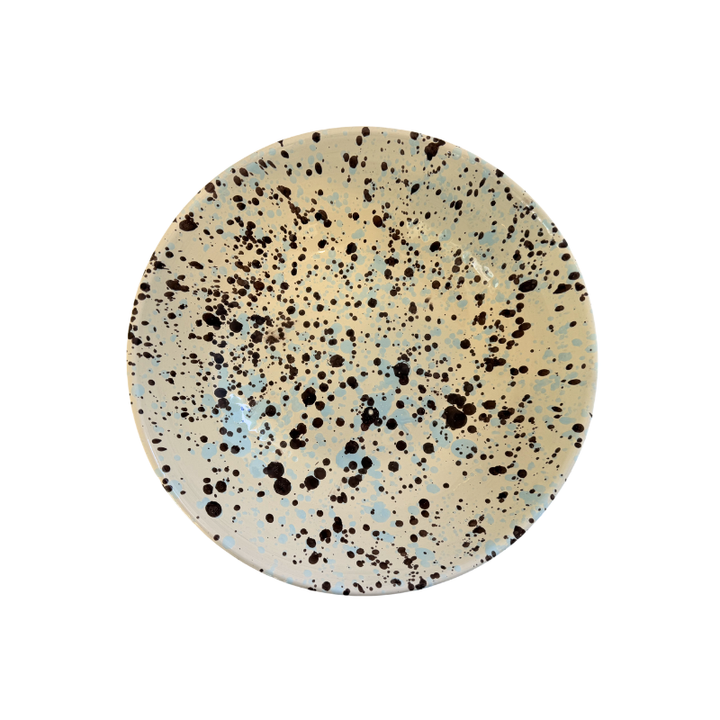 Splatter Medium Serving Bowl - Brown/Light Blue/Cream