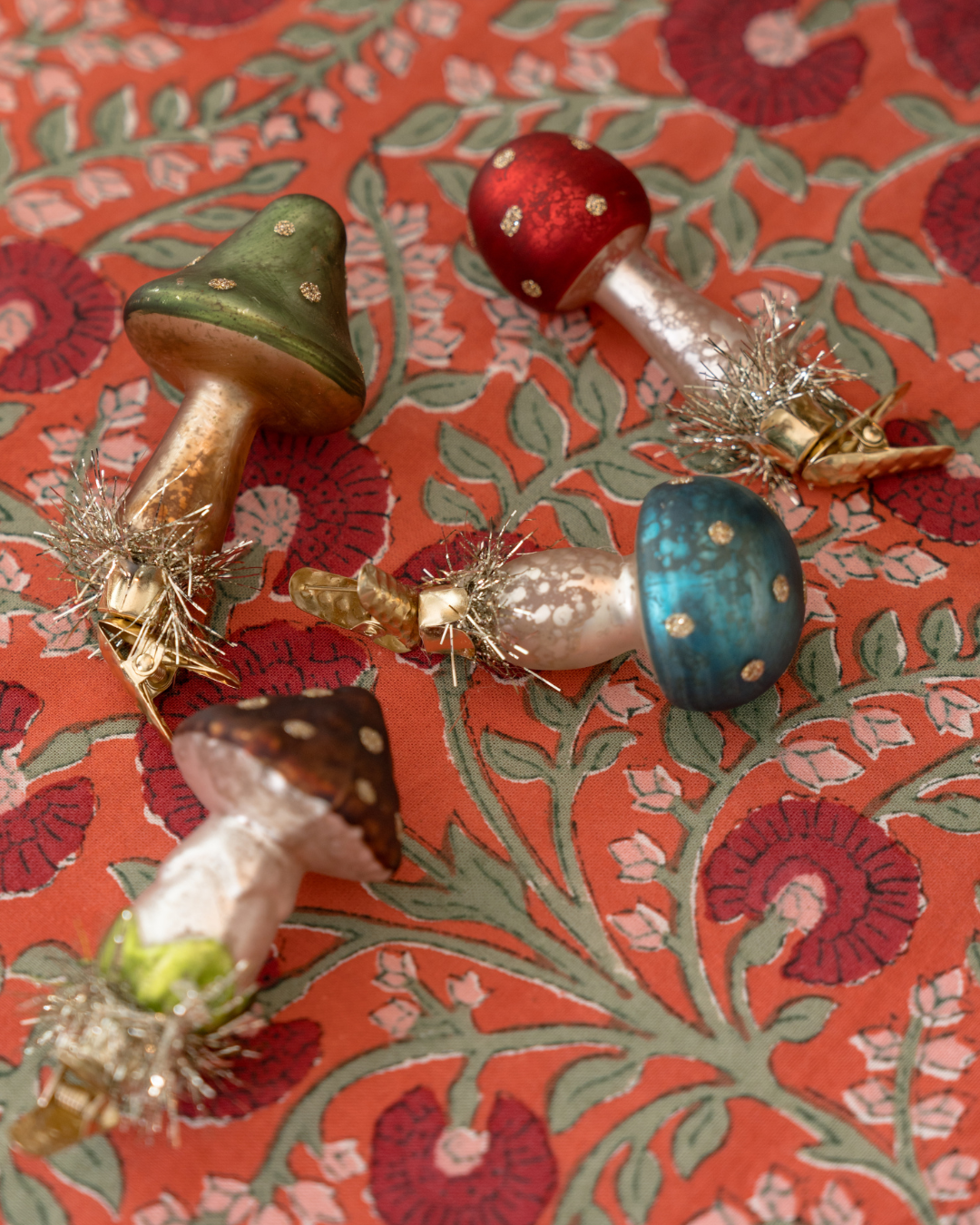 Gilded Mushroom Ornaments