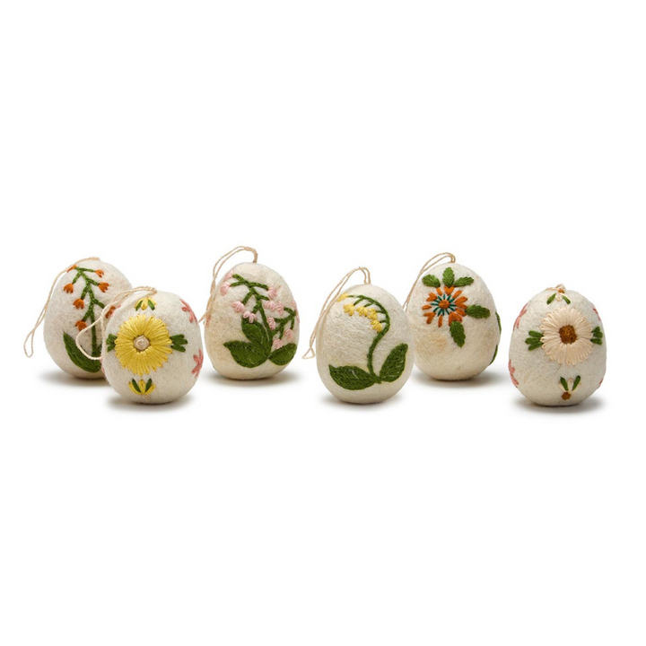 Embroidered Egg Ornaments