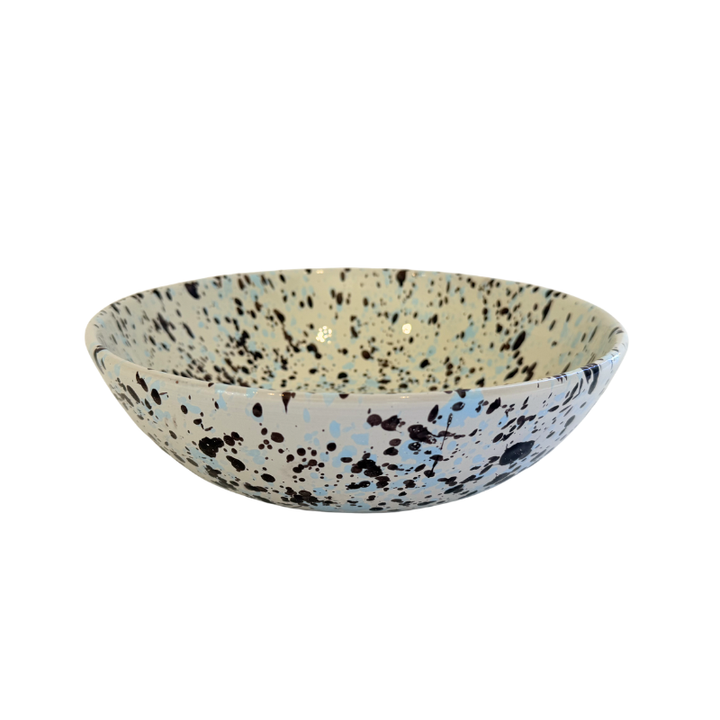 Splatter Medium Serving Bowl - Brown/Light Blue/Cream