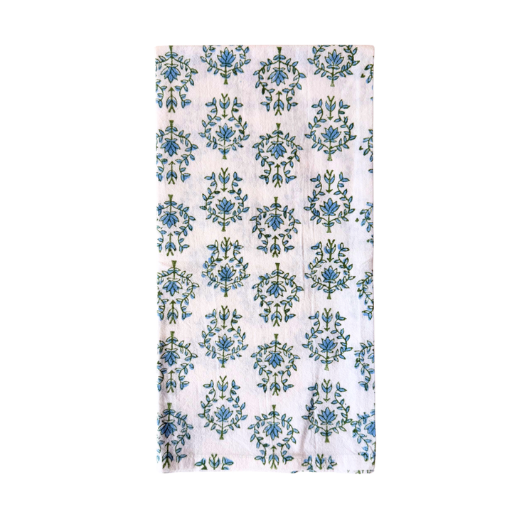 Lotus Tea Towel - Sage/Blue