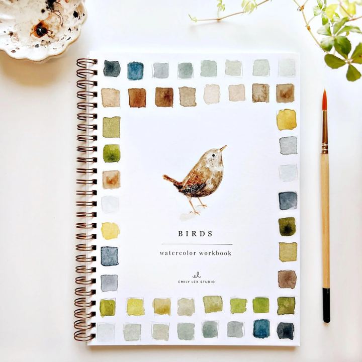 Birds Watercolor Workbook & Grabie All-in-One Premium Watercolor Set of 50