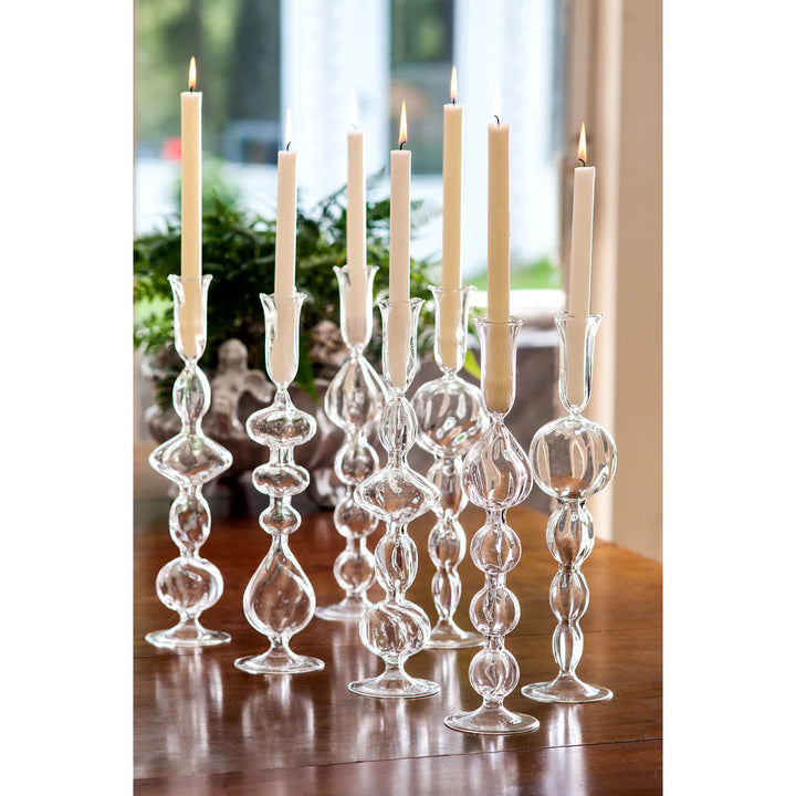 Grand Triple Ball Candlestick Holders