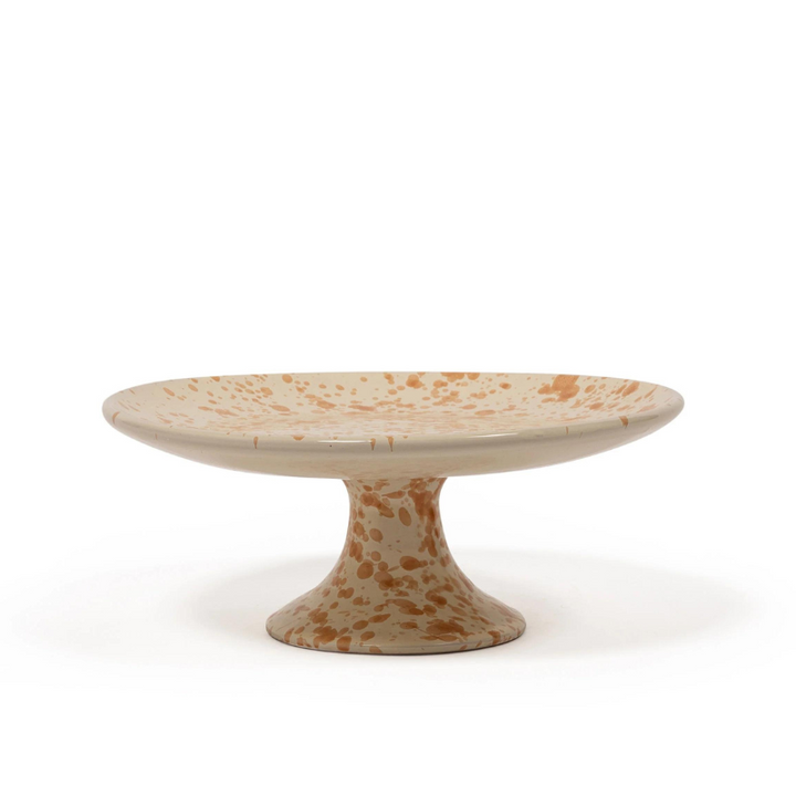 Splatter Cake Stand - Ivory/Tan