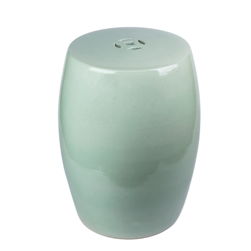 Green ceramic garden discount stool