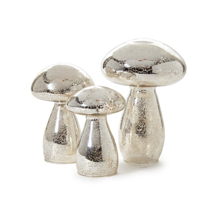 Antiqued Glass Mushroom Set