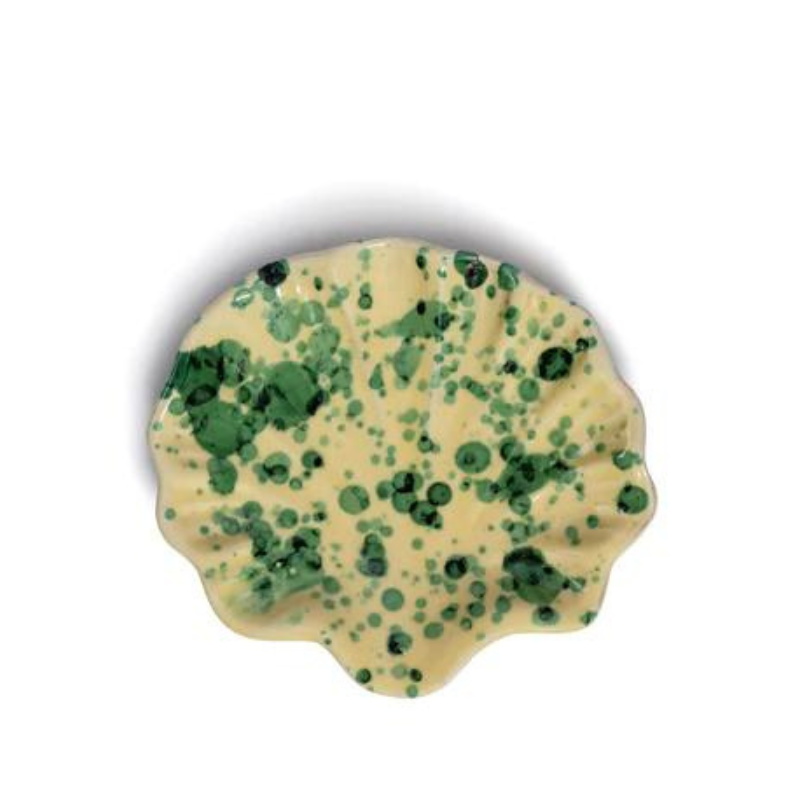 Splatter Coquillage Dish - Yellow/Green