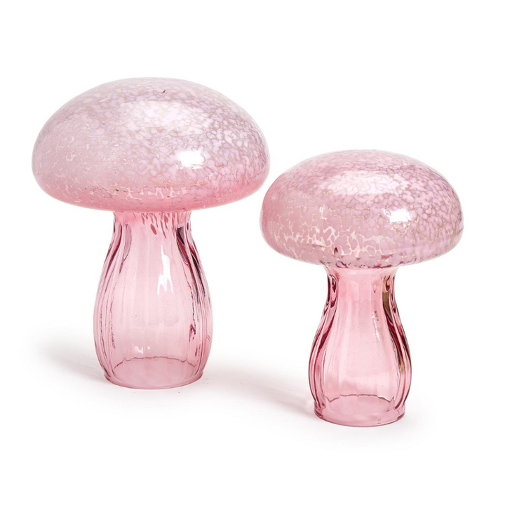 Pink Glass Mushrooms