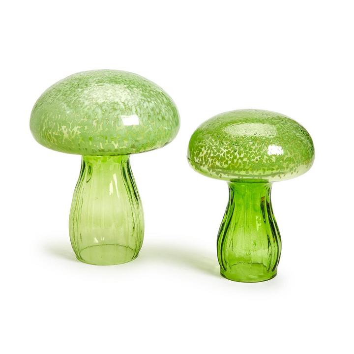 Green Glass Mushrooms