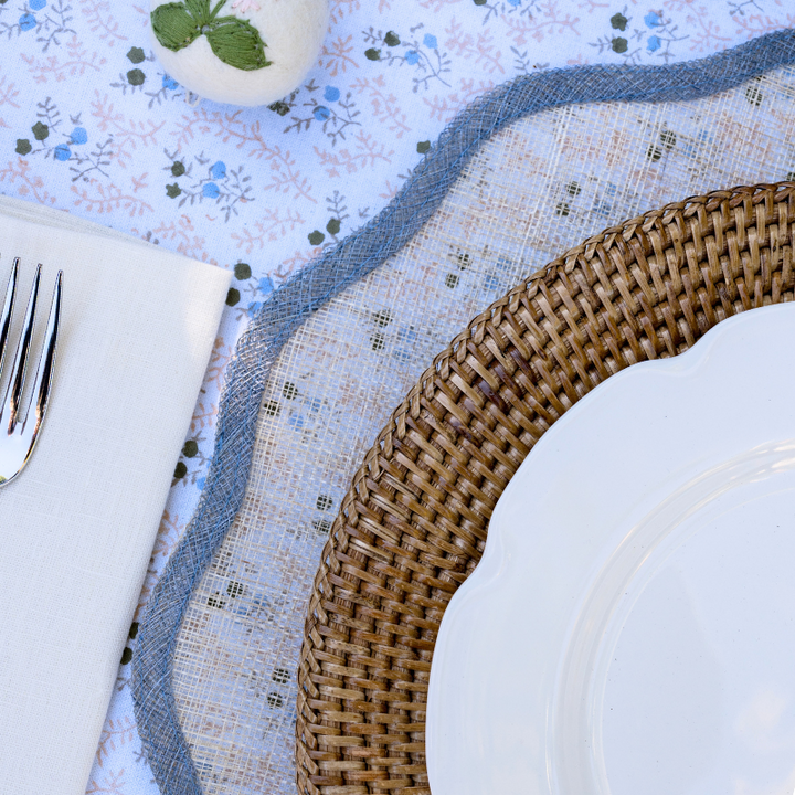 Scalloped Placemats - Pale Blue