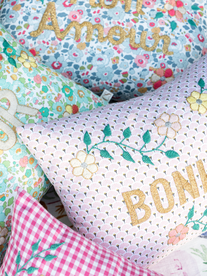 Liberty Embroidered Bonheur Pillow