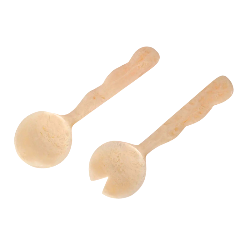 Scalloped Salad Servers - Butter