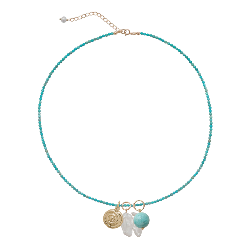 Rue Necklace - Turquoise w/ Charms