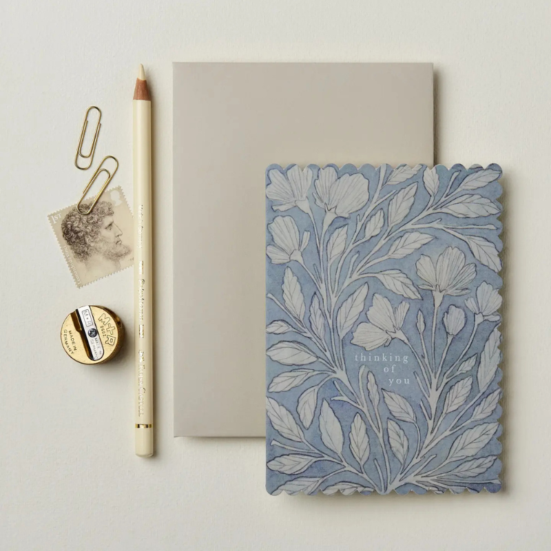 Light Blue Flora Thinking of You Card