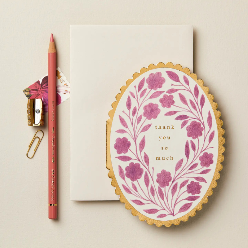 Violet Flora Thank You So Much Card
