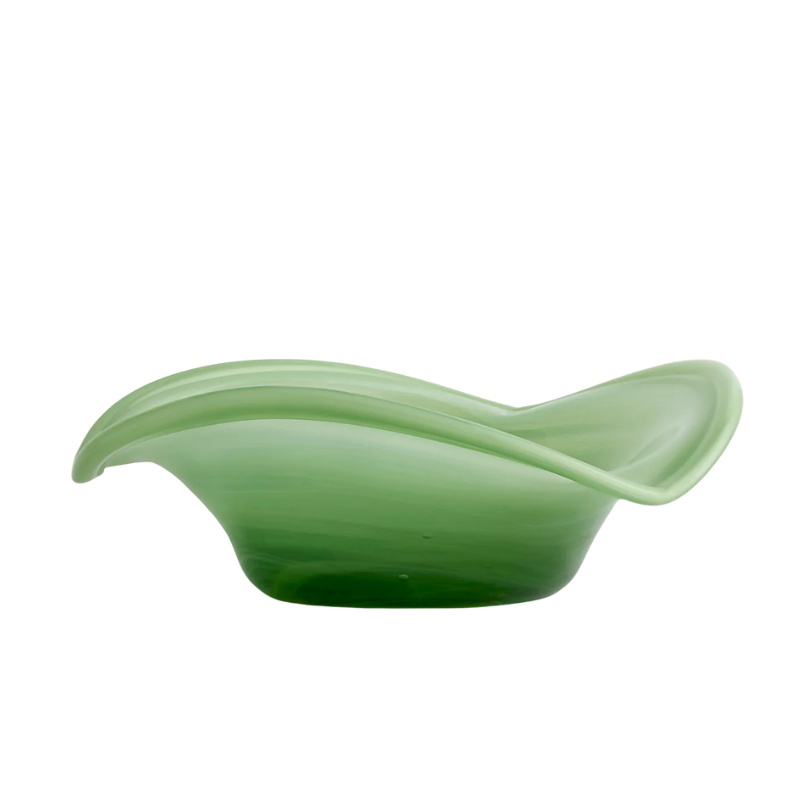 Ruffle Glass Bowl - Green