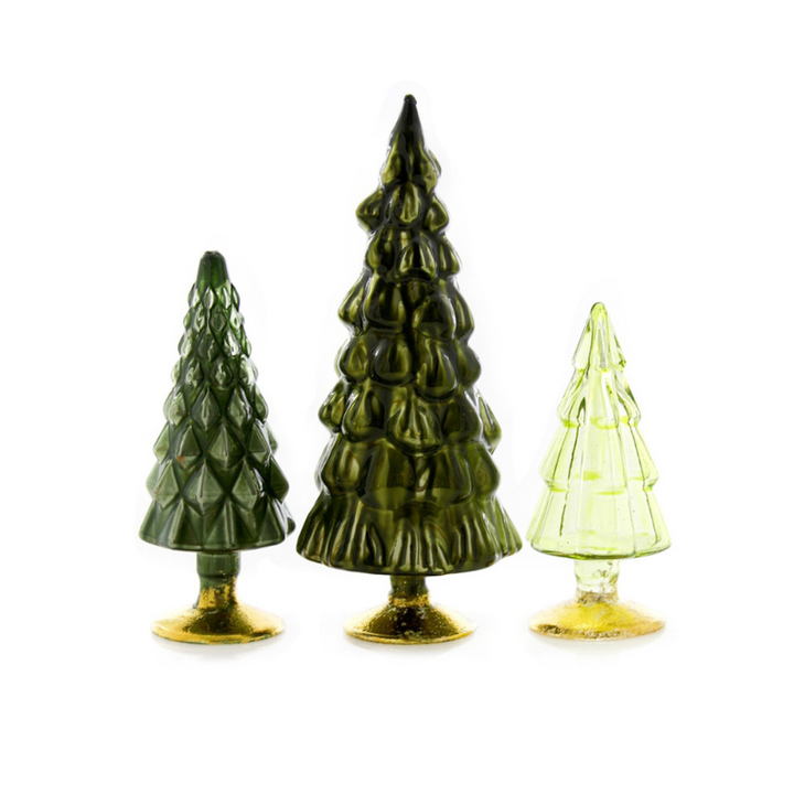 Petite Glass Tree Set - Green